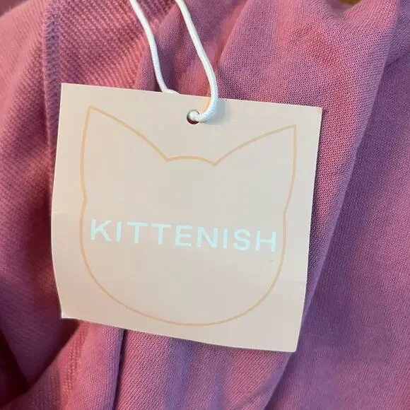 NWT Kittenish Matching 2pc Set Pink Cropped Hoodie Joggers Lounge Size XXL - Picture 8 of 9